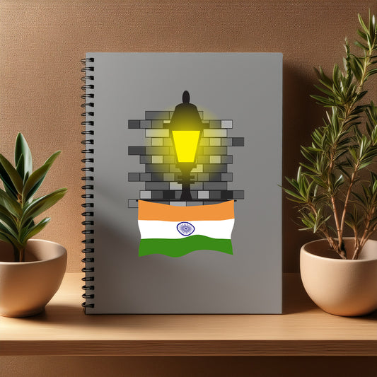 India  Street Lamp Bricks Notebook