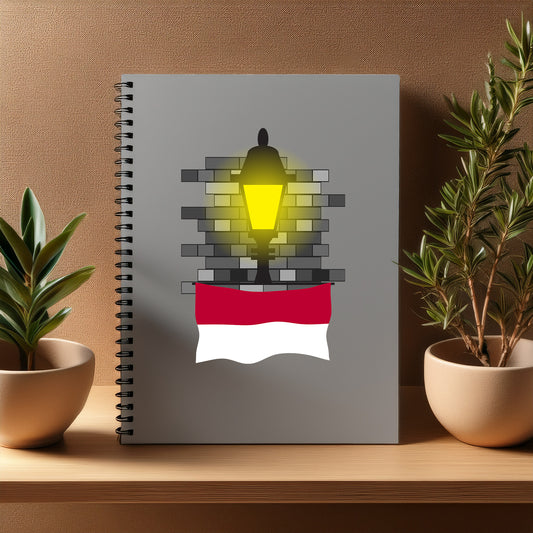 Indonesia  Street Lamp Bricks Notebook