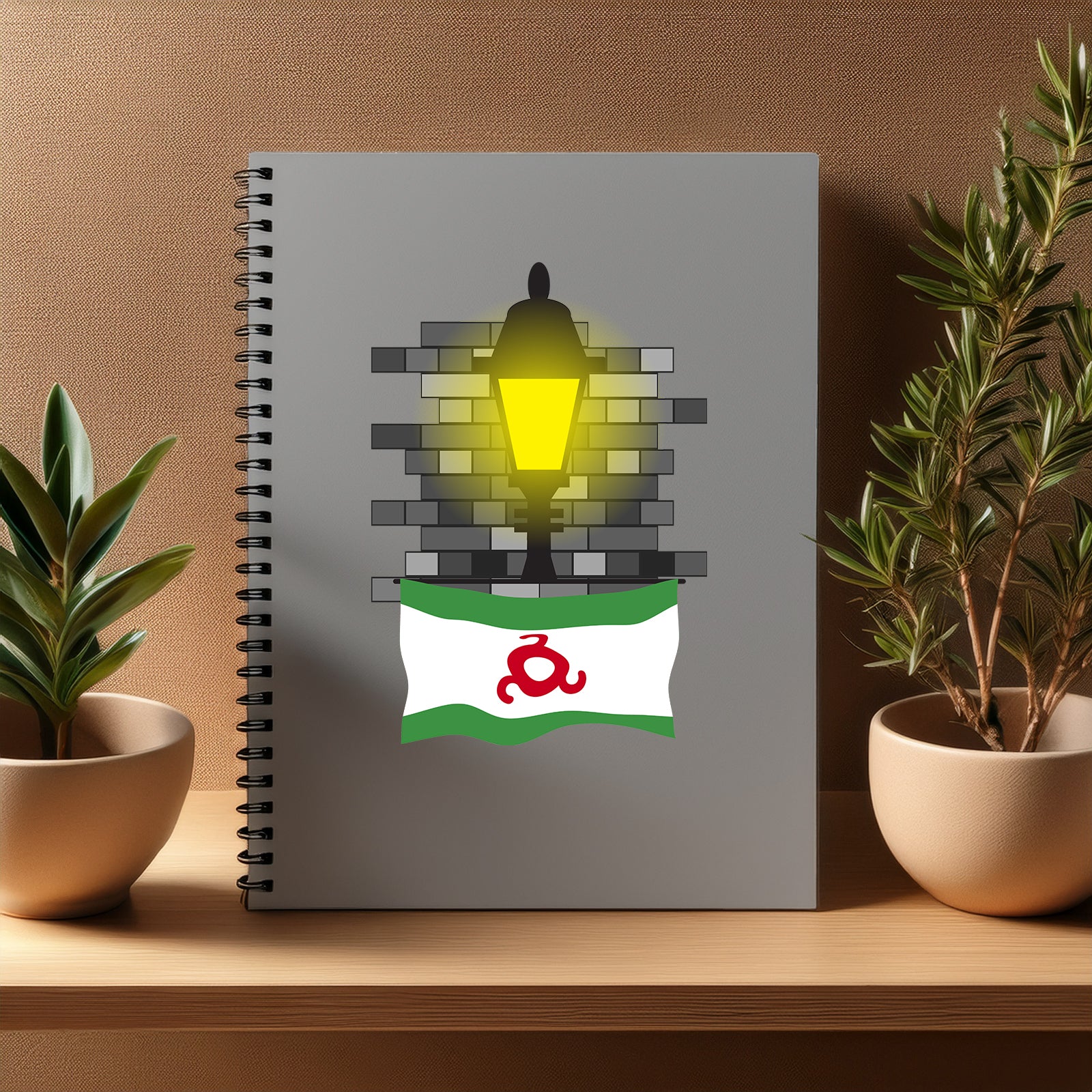 Ingushetia  Street Lamp Bricks Notebook
