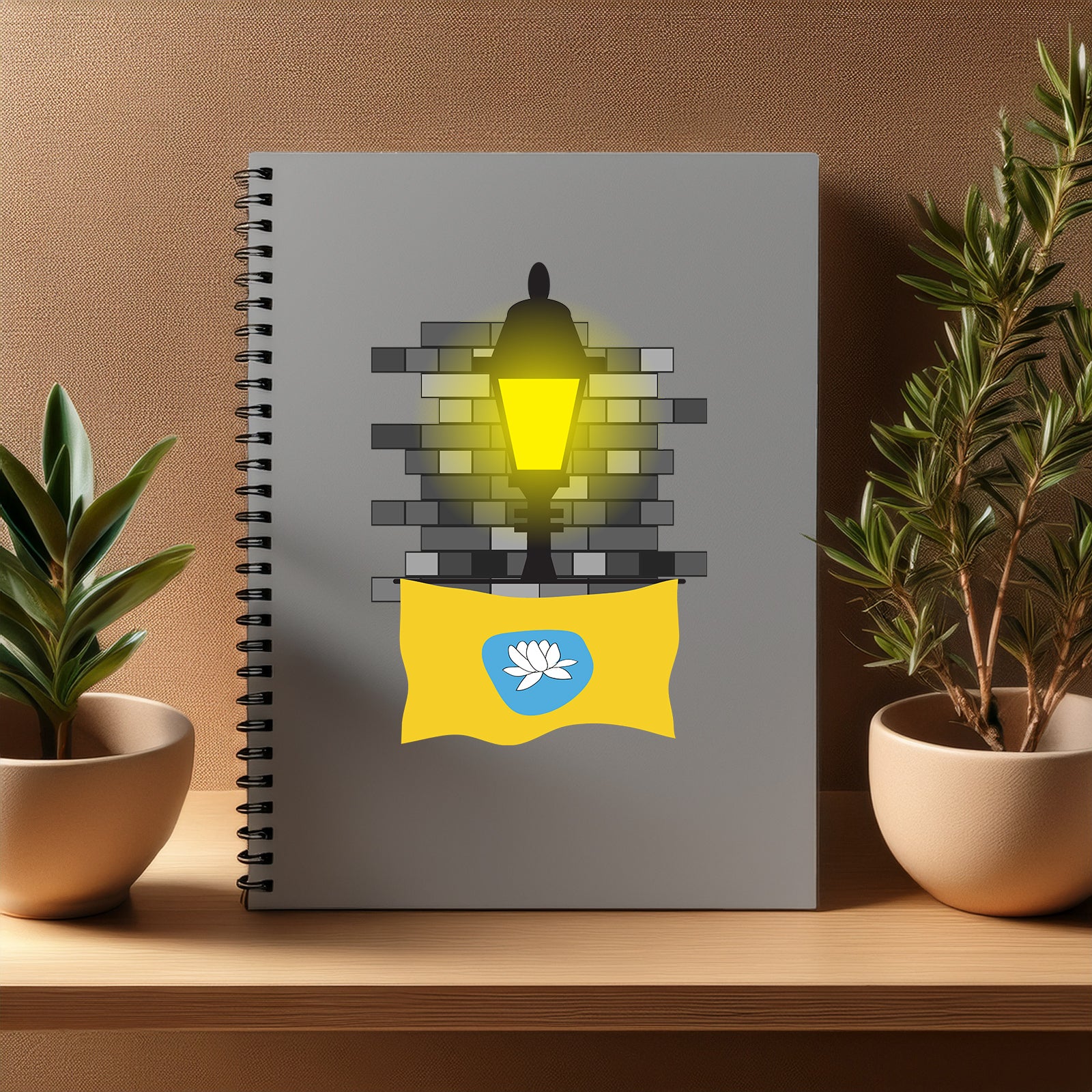 Kalmykia  Street Lamp Bricks Notebook