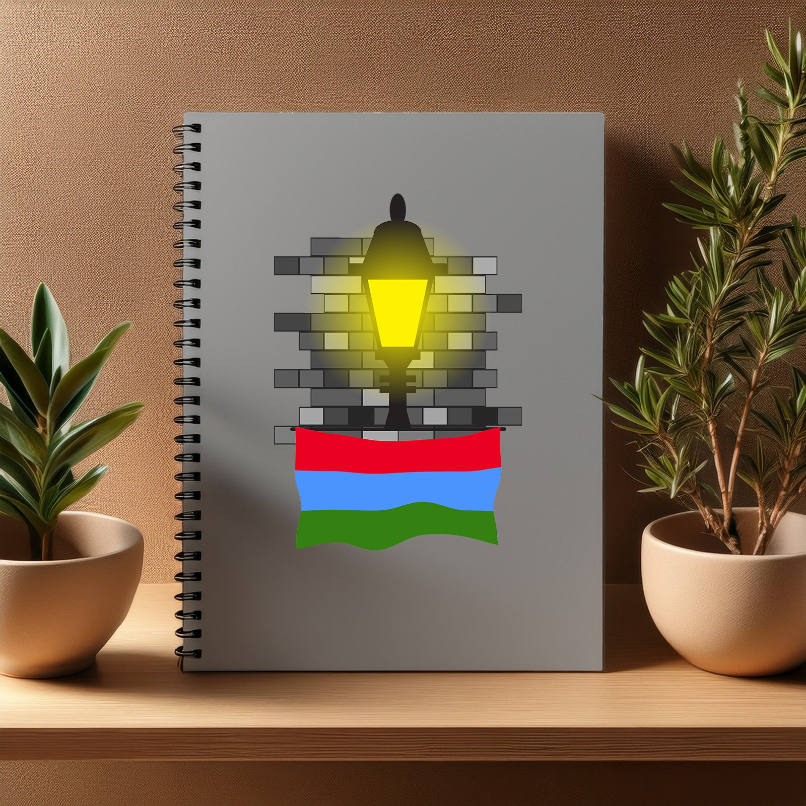 Karelia  Street Lamp Bricks Notebook