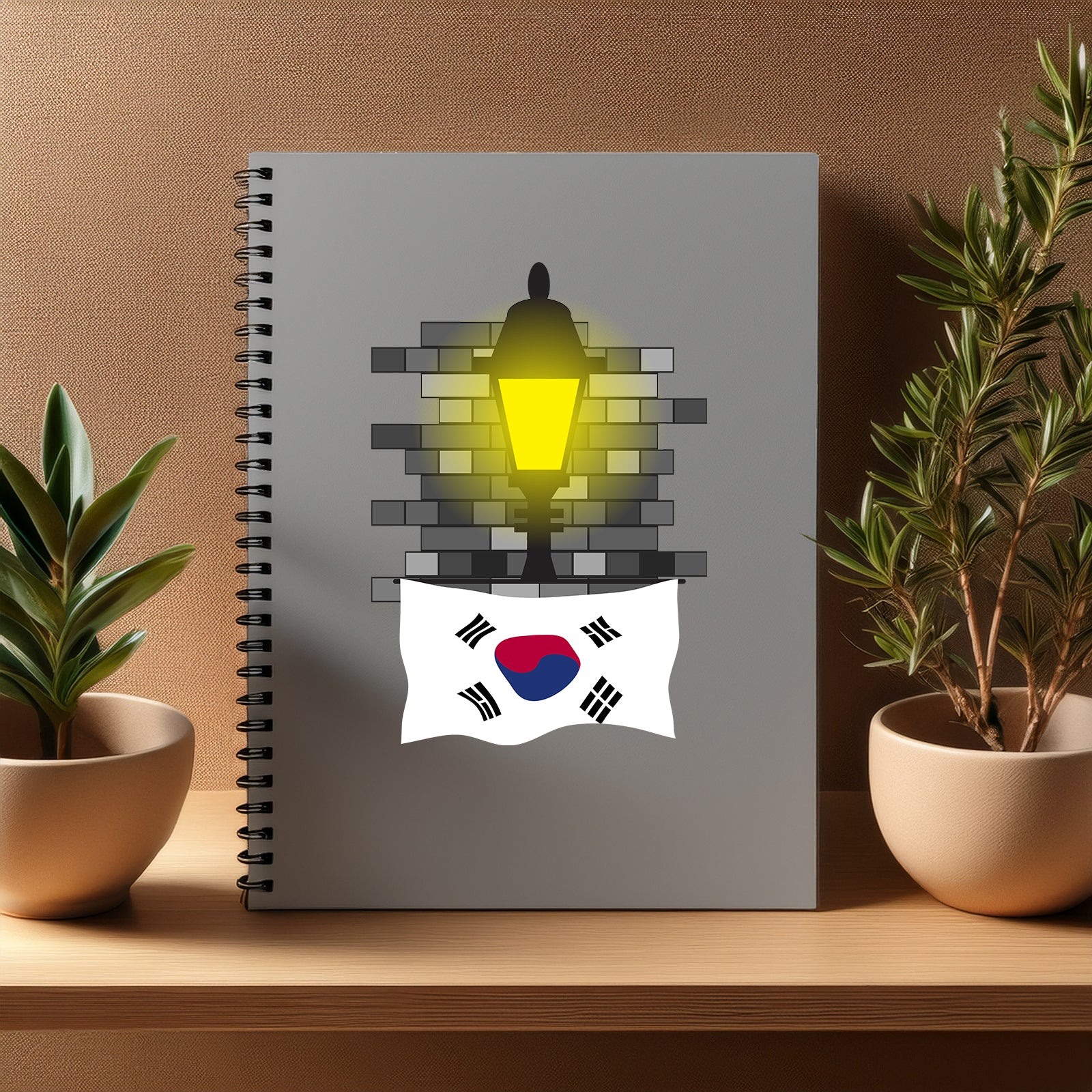 Korea South  Street Lamp Bricks Notebook