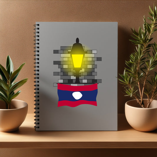 Laos  Street Lamp Bricks Notebook
