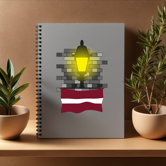 Latvia  Street Lamp Bricks Notebook