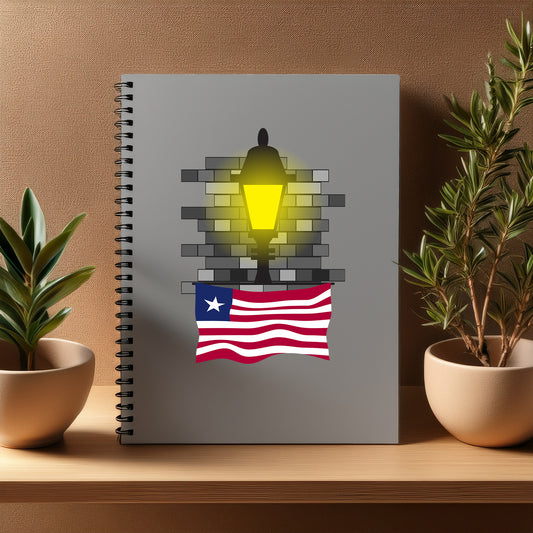 Liberia  Street Lamp Bricks Notebook