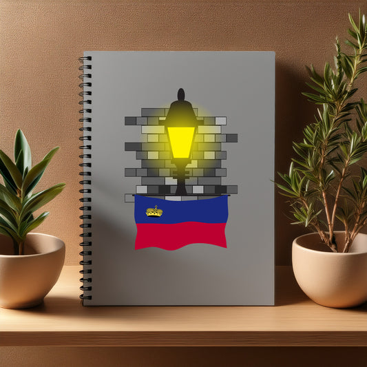 Liechtenstein  Street Lamp Bricks Notebook