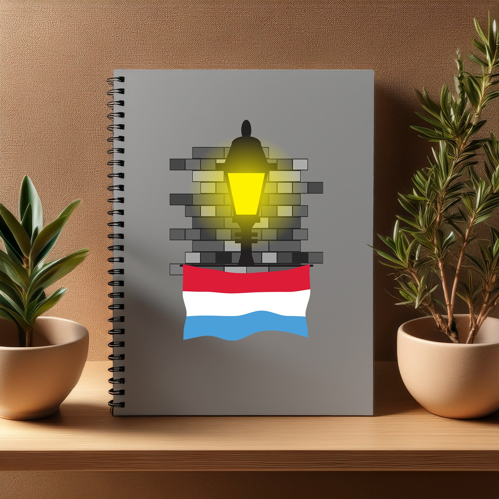 Luxembourg  Street Lamp Bricks Notebook
