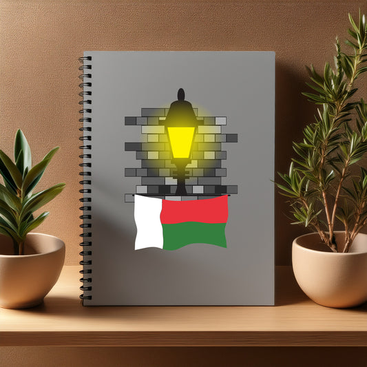 Madagascar  Street Lamp Bricks Notebook