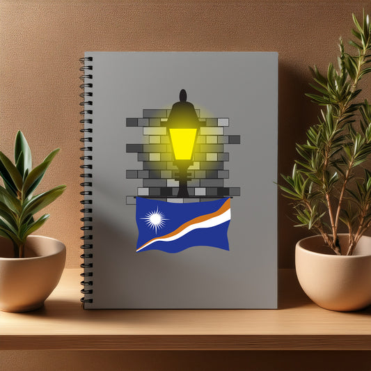 Marshall Islands  Street Lamp Bricks Notebook
