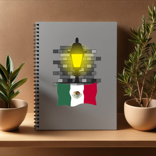 Mexico  Street Lamp Bricks Notebook