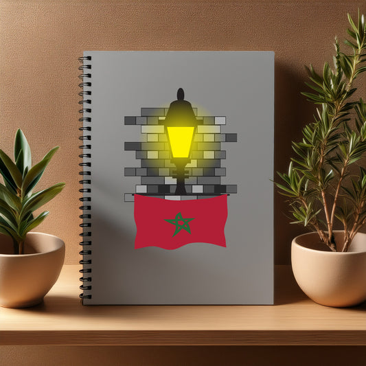 Morocco  Street Lamp Bricks Notebook