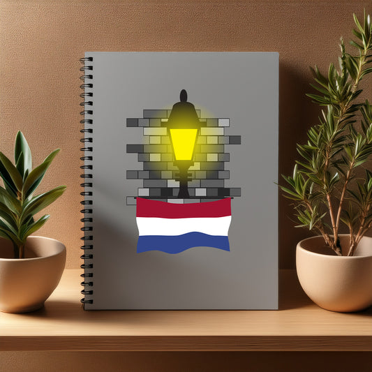 Netherlands  Street Lamp Bricks Notebook