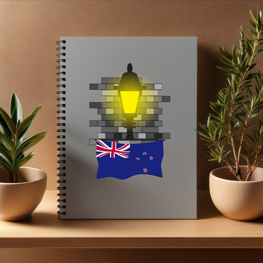 New Zealand  Street Lamp Bricks Notebook