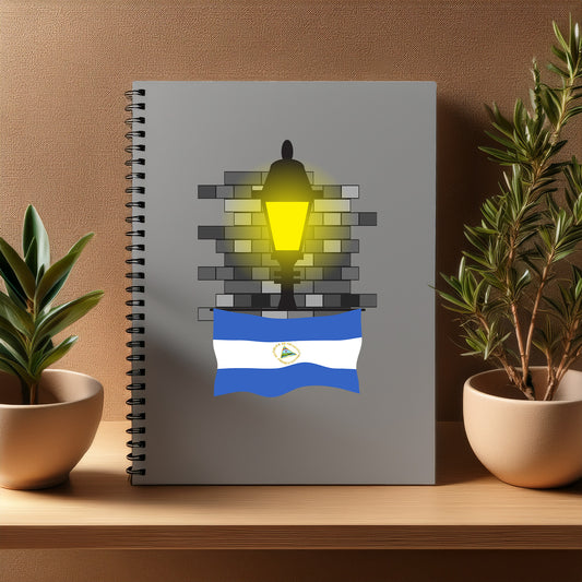 Nicaragua  Street Lamp Bricks Notebook