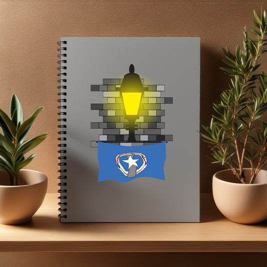 Northern Mariana Islands  Street Lamp Bricks Notebook