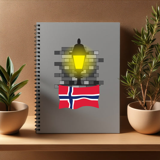 Norway  Street Lamp Bricks Notebook