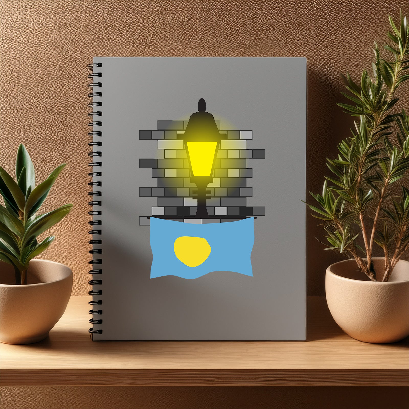 Palau  Street Lamp Bricks Notebook