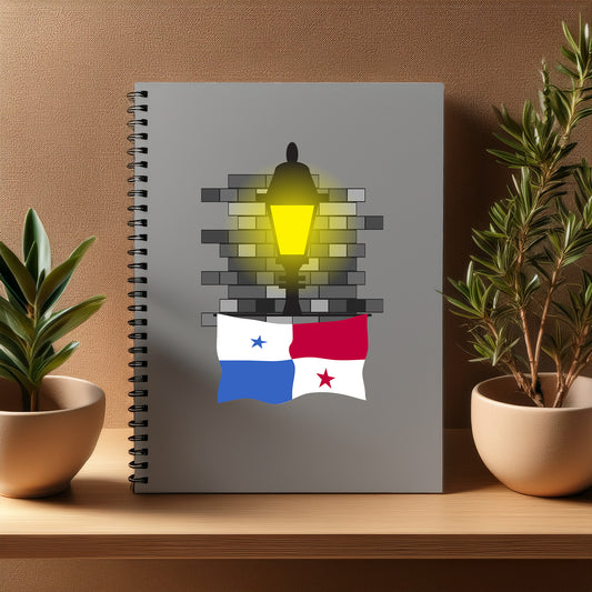 Panama  Street Lamp Bricks Notebook