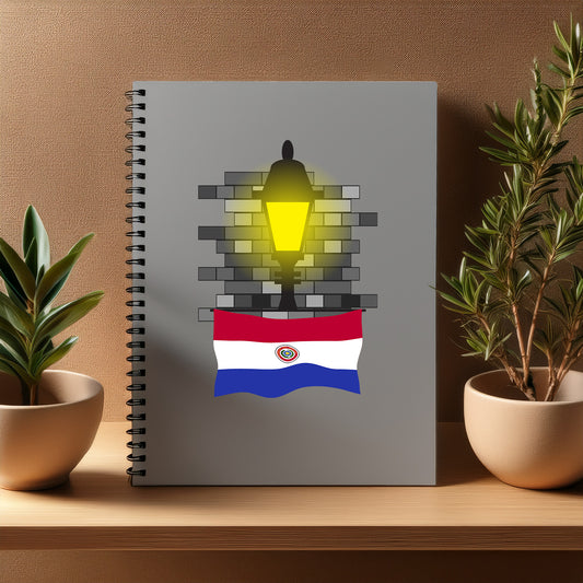 Paraguay  Street Lamp Bricks Notebook