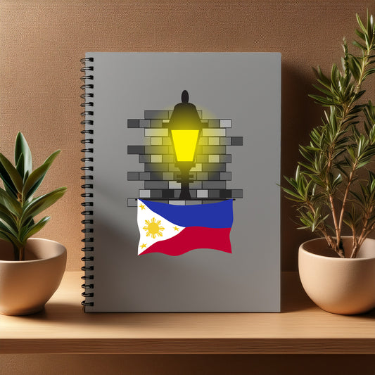 Philippines  Street Lamp Bricks Notebook