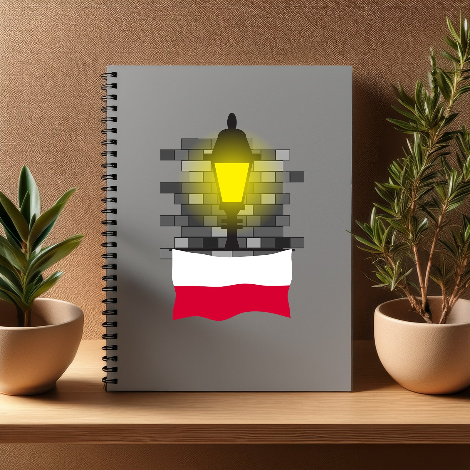 Poland  Street Lamp Bricks Notebook