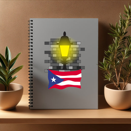 Puerto Rico  Street Lamp Bricks Notebook
