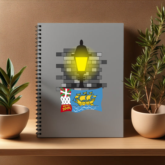 Saint Pierre and Miquelon  Street Lamp Bricks Notebook