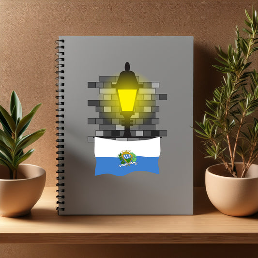 San Marino  Street Lamp Bricks Notebook