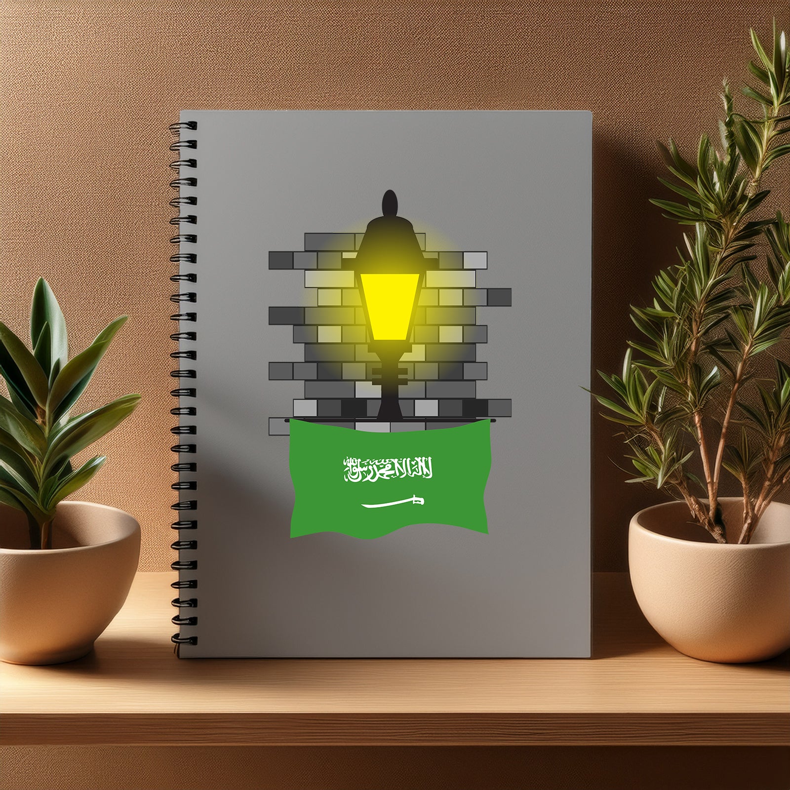 Saudi Arabia  Street Lamp Bricks Notebook