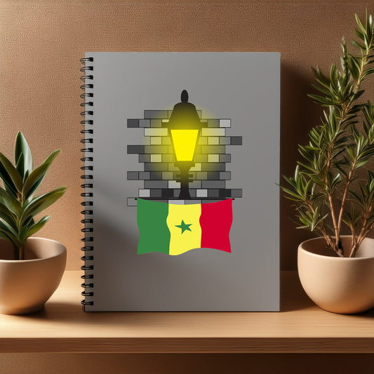 Senegal  Street Lamp Bricks Notebook