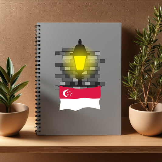 Singapore  Street Lamp Bricks Notebook