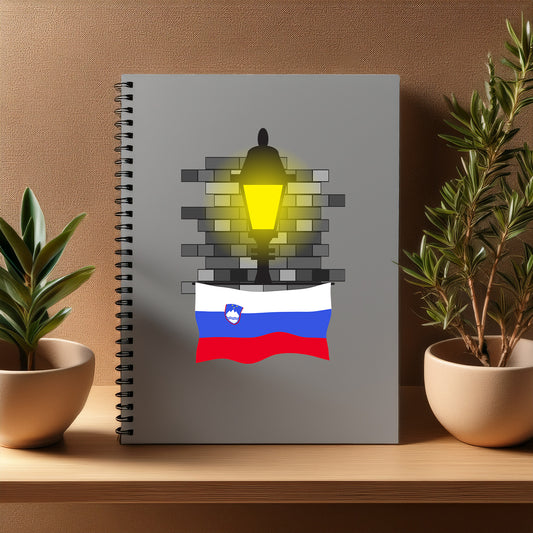 Slovenia  Street Lamp Bricks Notebook