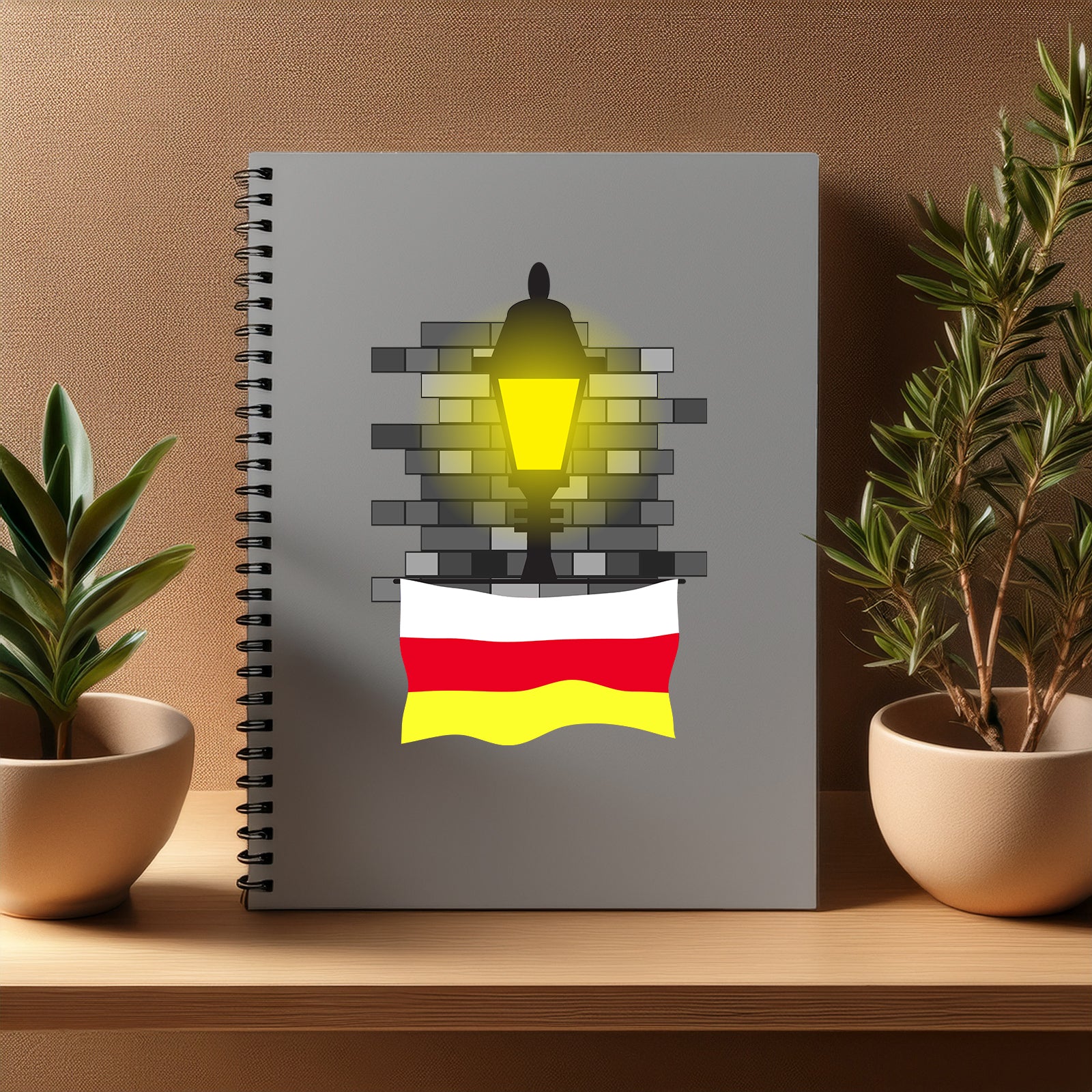 South Ossetia  Street Lamp Bricks Notebook