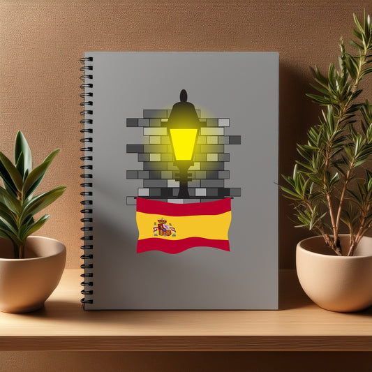 Spain  Street Lamp Bricks Notebook