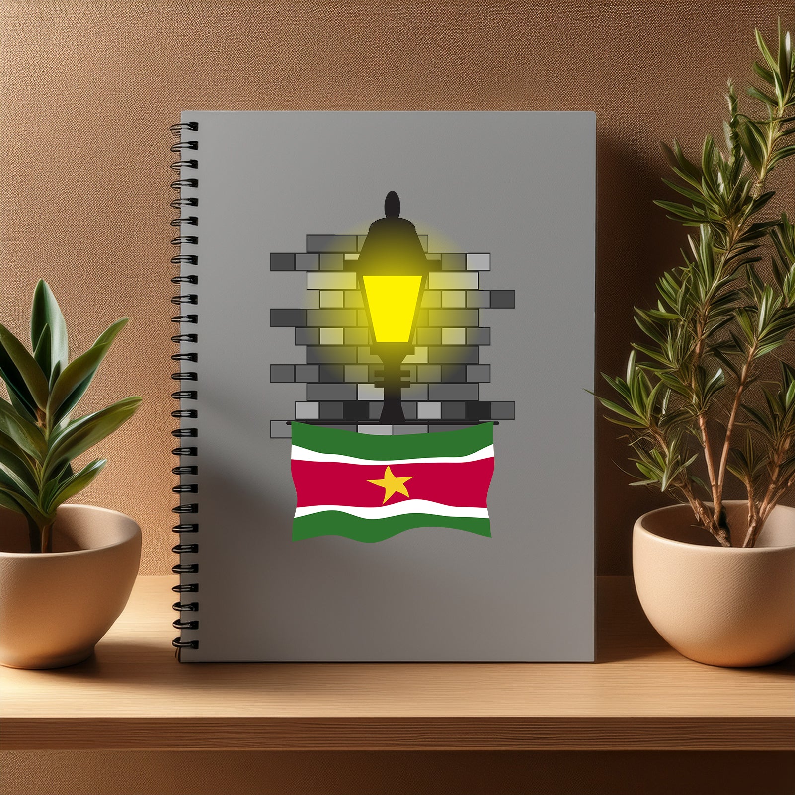 Suriname  Street Lamp Bricks Notebook