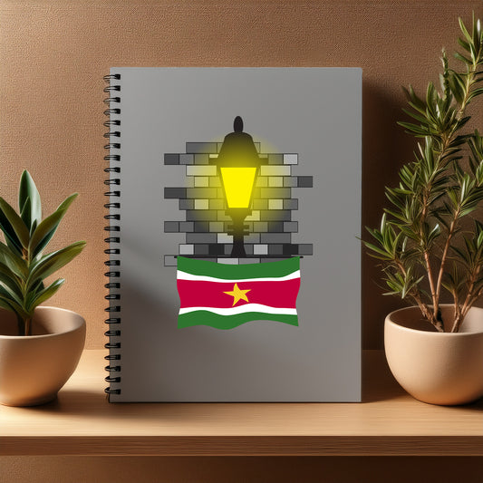 Suriname  Street Lamp Bricks Notebook