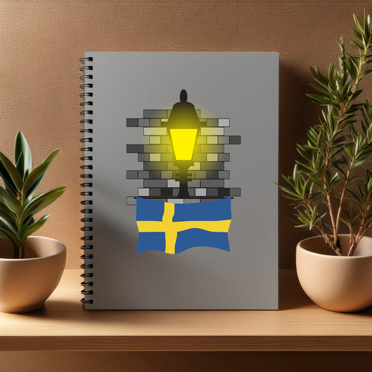 Sweden  Street Lamp Bricks Notebook