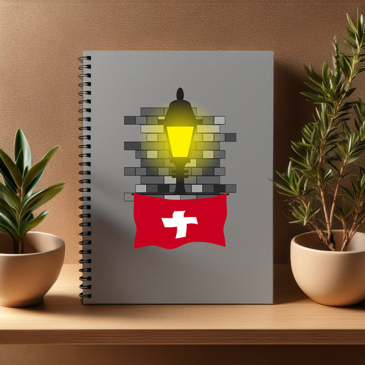 Switzerland  Street Lamp Bricks Notebook