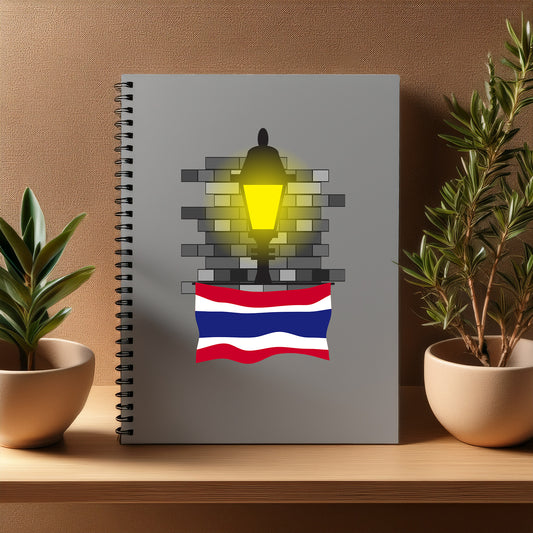 Thailand  Street Lamp Bricks Notebook
