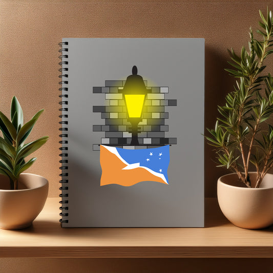 Tierra del Fuego Province Argentina  Street Lamp Bricks Notebook