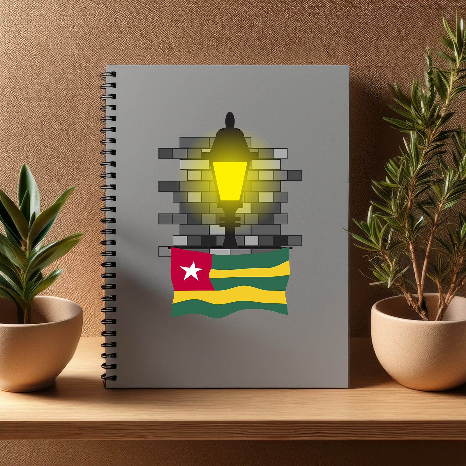 Togo  Street Lamp Bricks Notebook