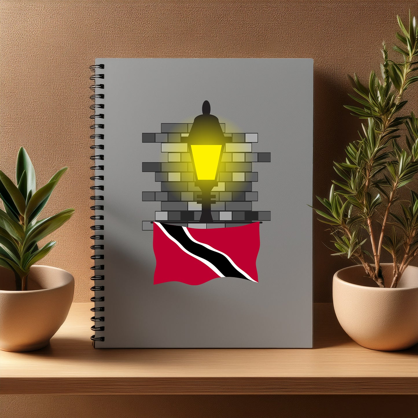 Trinidad and Tobago  Street Lamp Bricks Notebook