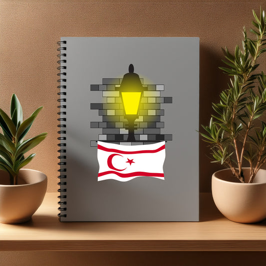 Turkish Republic of Northern Cyprus  Street Lamp Bricks Notebook