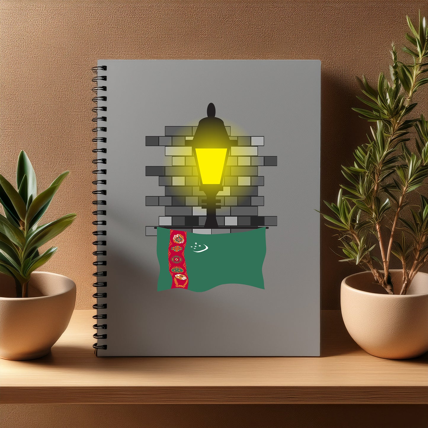Turkmenistan  Street Lamp Bricks Notebook