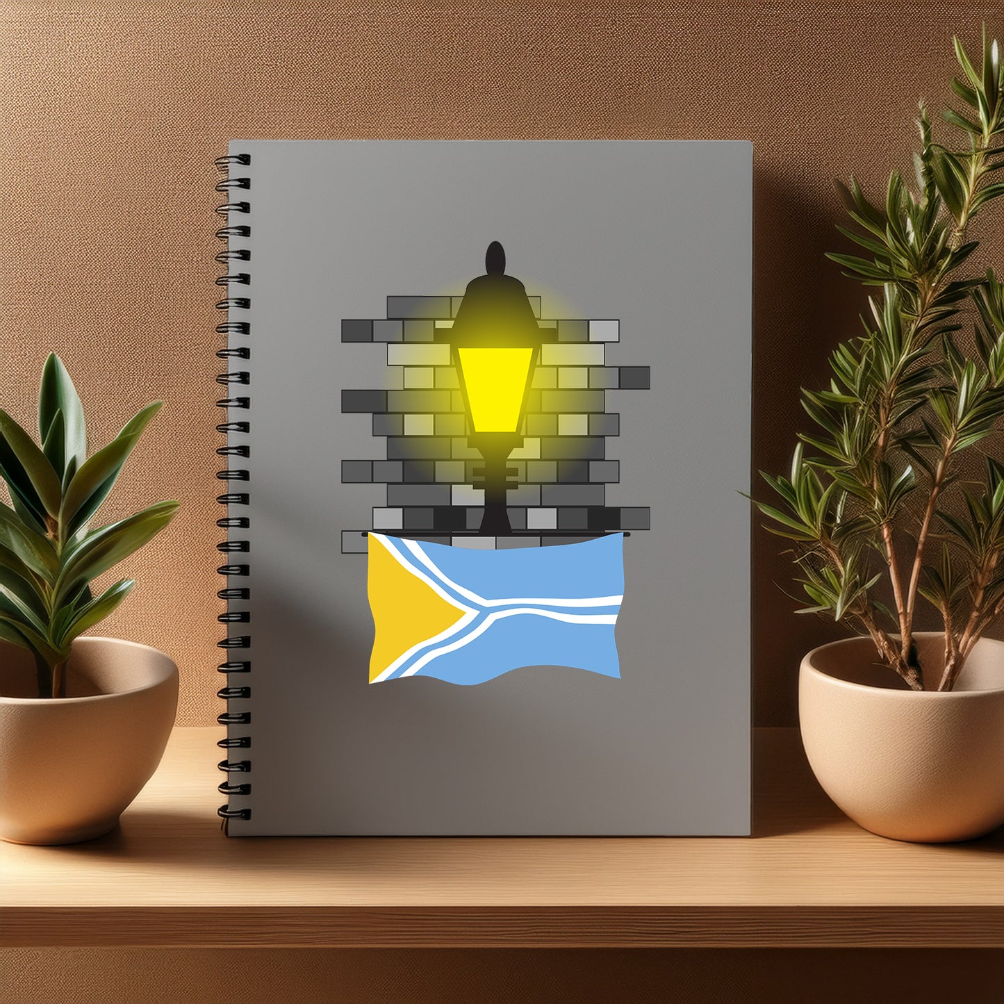 Tuva  Street Lamp Bricks Notebook