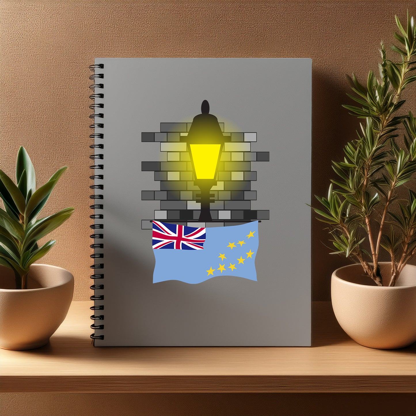 Tuvalu  Street Lamp Bricks Notebook