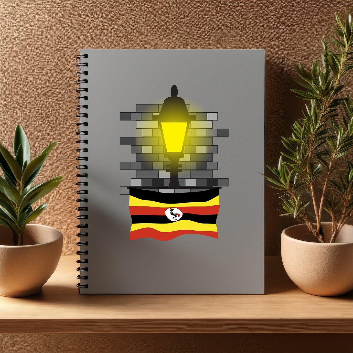 Uganda  Street Lamp Bricks Notebook