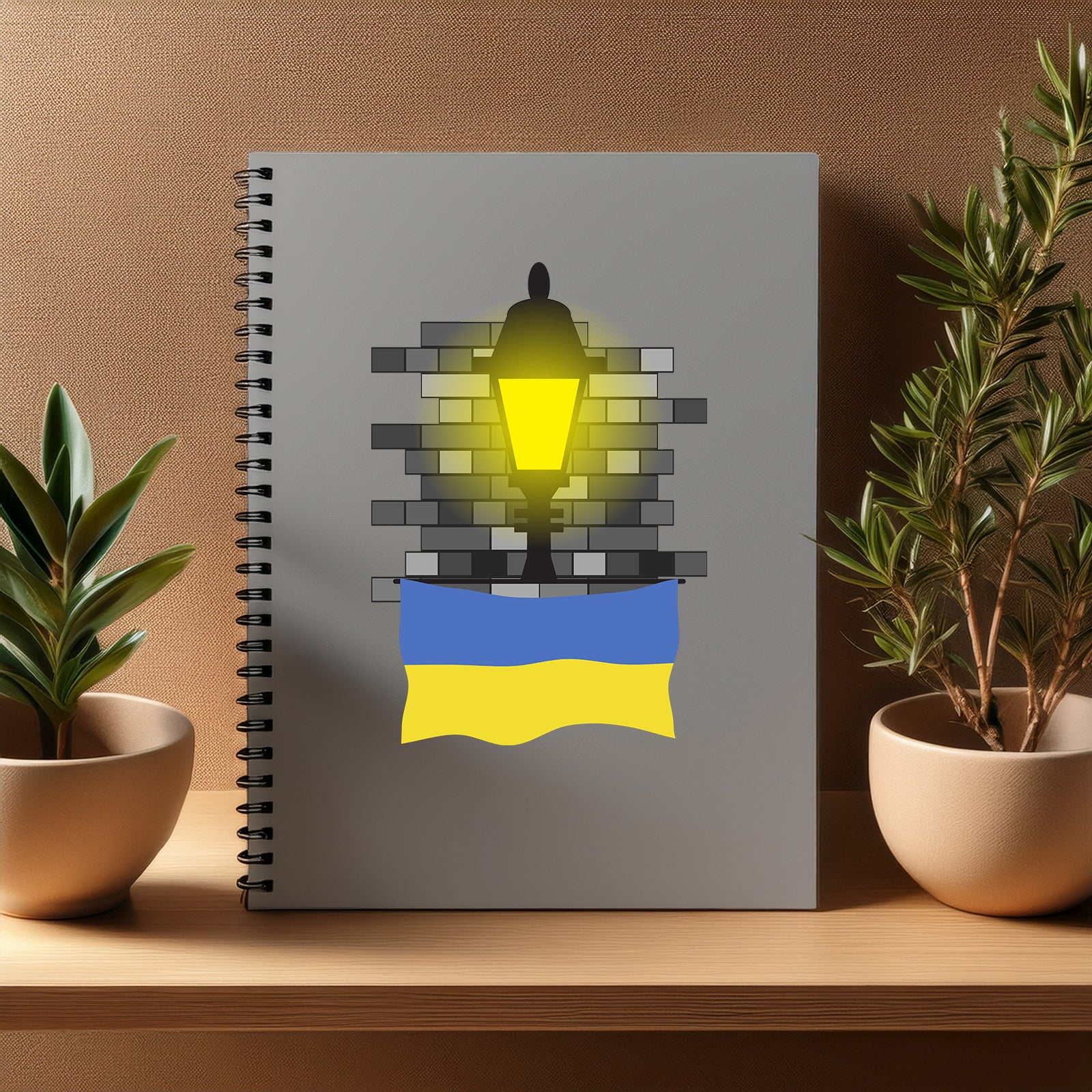 Ukraine  Street Lamp Bricks Notebook