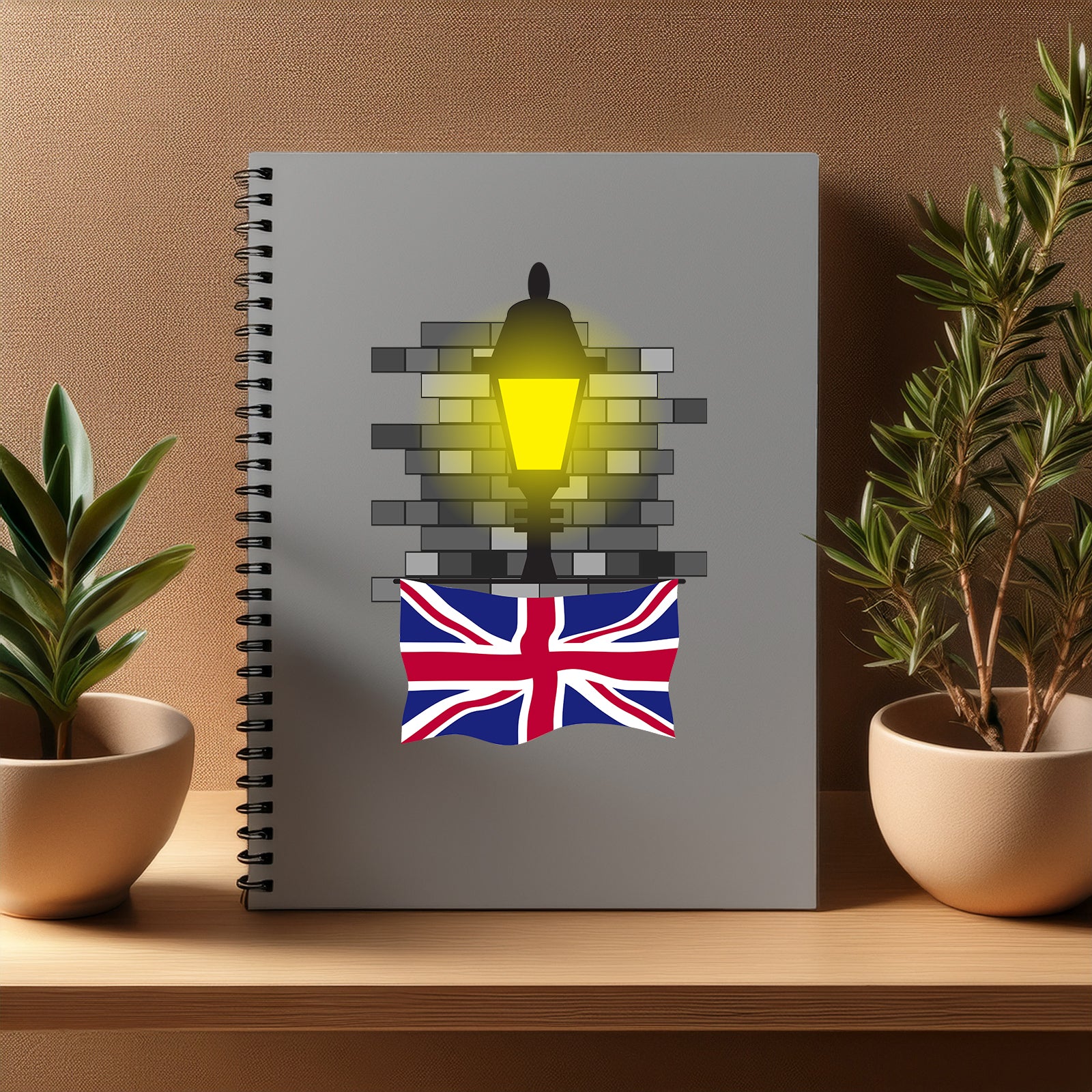 United KIngdom  Street Lamp Bricks Notebook
