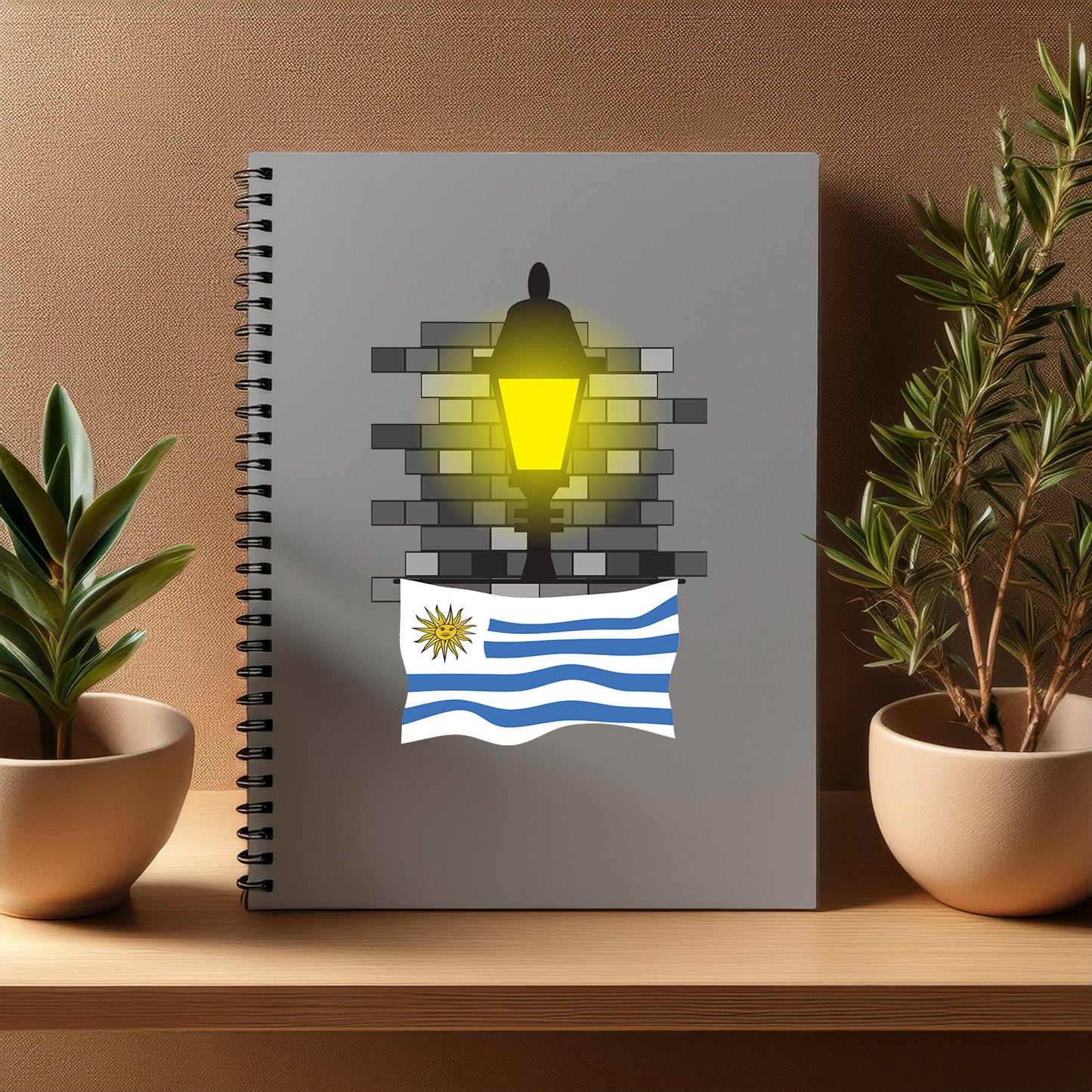 Uruguay  Street Lamp Bricks Notebook